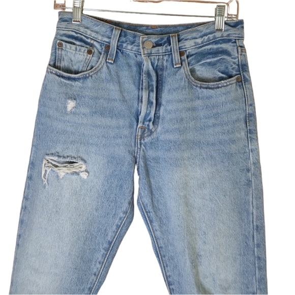 Levi's Premium distressed jeans 501 skinny blue - Picture 8 of 13